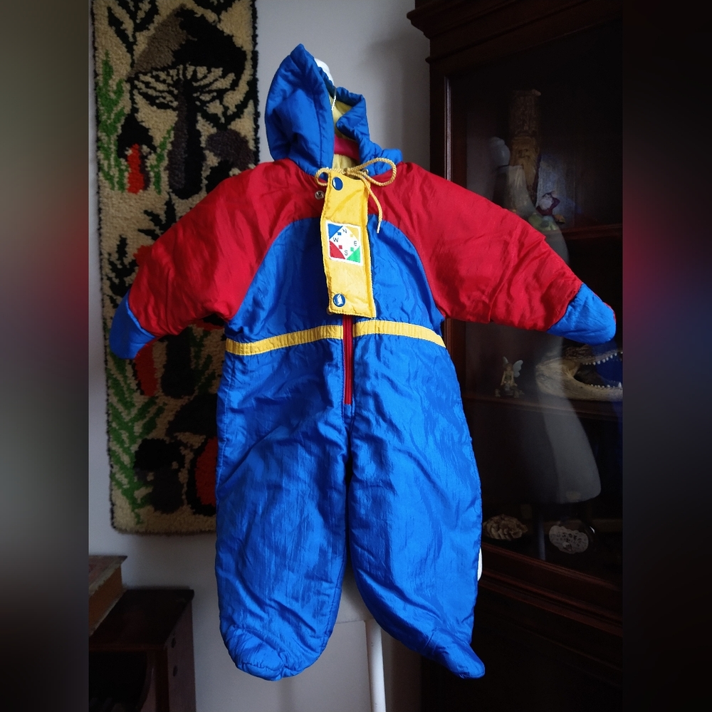 Adorable vintage red and blue Weather Tamer snow suit 6 months